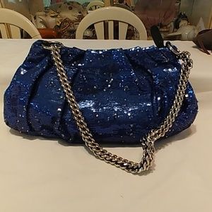 Or YANY blue sequins handbag